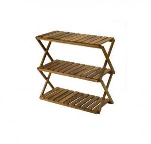 Wholesale Wooden Foldable Bamboo Shoe Rack 3 Layer Shelf For Living Room from china suppliers