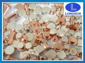 Wholesale Electrical Contact Materials Solid Copper Rivets , Flat Head Metal Rivets AgWC from china suppliers
