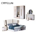 Modern Villa White Wooden King Size Bed Bedroom Sets Home Double Queen Luxury