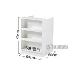 Powder Coating L Shaped Checkout Counter , Retail Display Counters 90×30×135cm