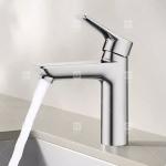 Single Handle Bathroom Washbasin Faucet Hot And Cold Stainless Steel Household