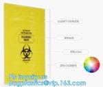 HDPE materials yellow color disposable plastic medical biohazard bag, Autoclavab