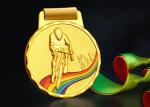 Cycle Racing Metal Custom Sports Medals And Ribbons 110 Gram For Championship