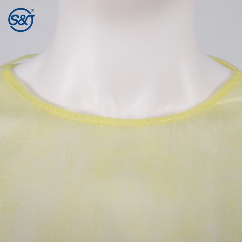 PP PE Disposable Long Sleeve Gown Green Non Woven Disposable Isolation Gown