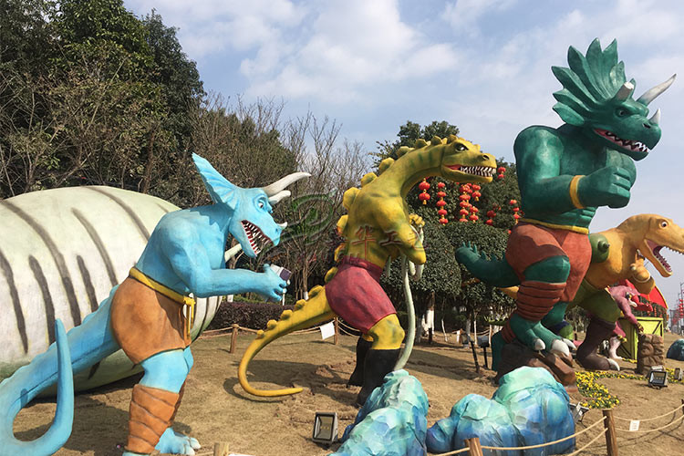 Park Ornamental Custom Fiberglass Products Marvel Character FRP Dinosaur