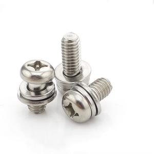 Wholesale M2.5 304 Stainless Steel Pan Head Screws ODM Flat Split Lock Washer Screw DIN7982 from china suppliers