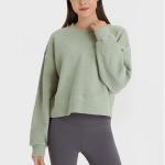 Black Pullover Workout Running Women Yoga Tops Cropped Hoodies