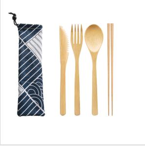 Wholesale Kitchen Tableware Set Home Barbecue Bamboo Knives Forks And Spoons cutlery set from china suppliers