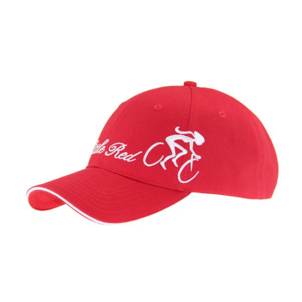 6 Panel Red Cotton Embriodery Baseball Caps, Unisex Low Profile Adjustable