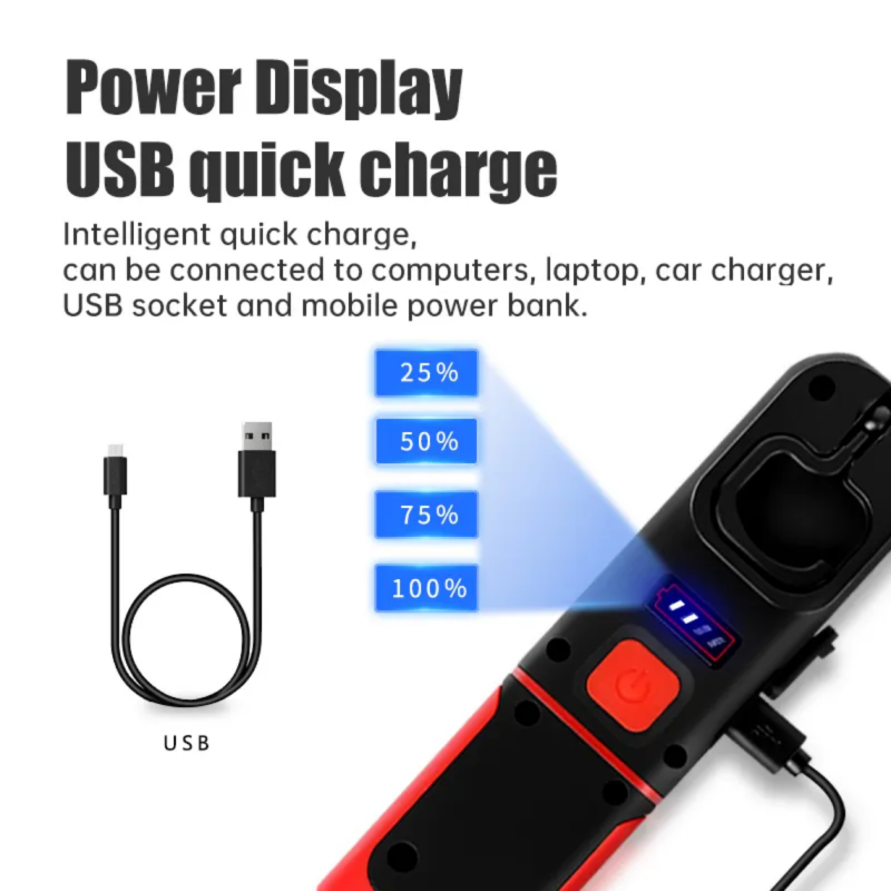 New Car Repair COB Work Light Multi Color Temperature Maintenance Light with Hook and Bracket Charging Multi Functional Light