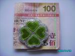 New design green color Personalized Leather Money Clip