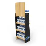 Supermarket Wood Display Rack For Facial Cleanser Skin Care Product