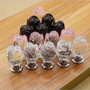 Wholesale Flower Style Crystal Door Knobs Drawer Pulls Furniture Handles from china suppliers