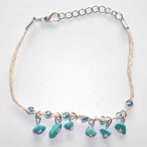 China Hand woven Turquoise String Bracelets Wholesale, Retro Fashion Woven turquoise Charm Pendants Strand Bracelets on sale