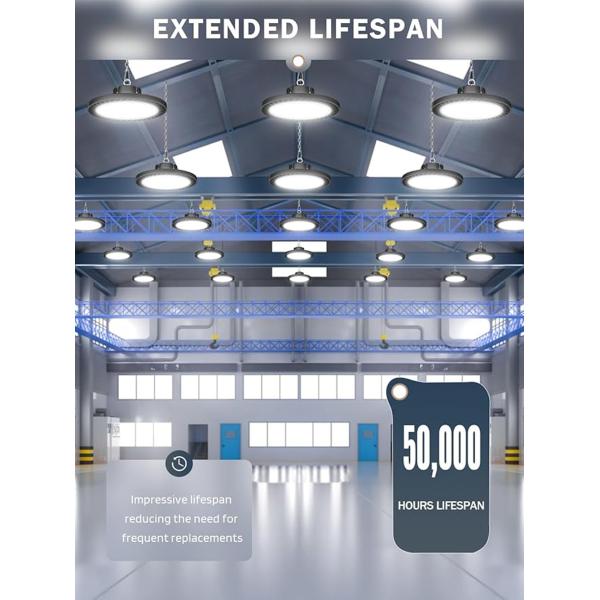 200W IP65 LED UFO High Bay Light 50/60Hz Frequency With Ceiling Mount Installation