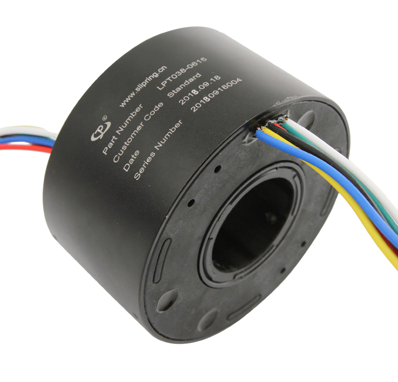 Diameter 38.1mm Rotary Joint Slip Ring 6 Circuit 15A 240VAC
