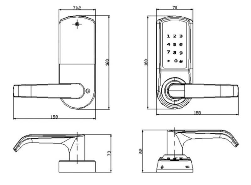 Electronic Keypad Deadbolt Door Lock 48mm Thickness 0.1S Keyless