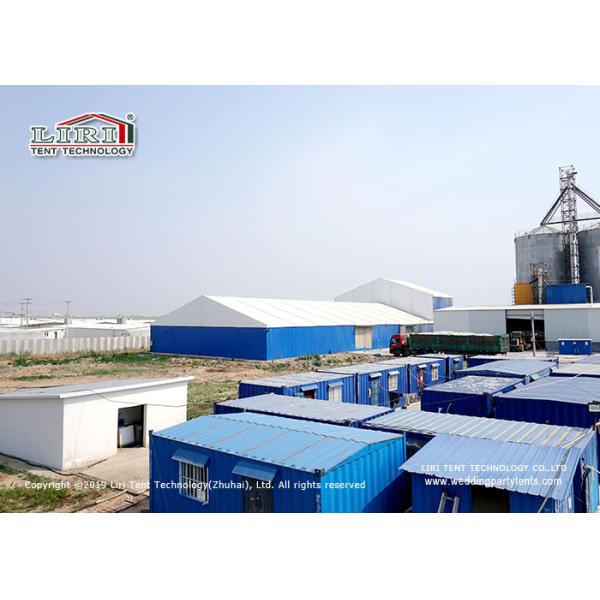 30m Width Industrial Storage Tents With Block - Out And Translucent Roof Cover