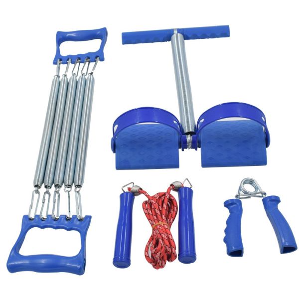 Complete Home Workout Set Pedal Resistance Trainer Jump Rope Hand Grip Versatile Fitness Tools For Arm Leg Core Training Anytime Anywhere
