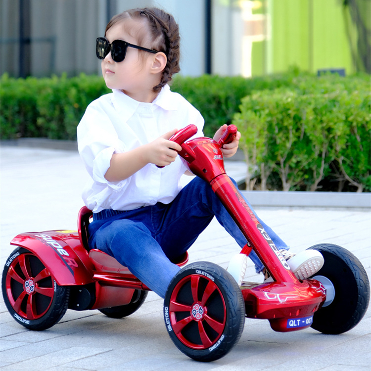 Battery-Powered Children's Electric Go-Kart with Music and Lights Carbon Fiber Design
