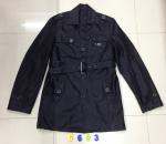 6693 Men's black pu fashion long jacket coat stock