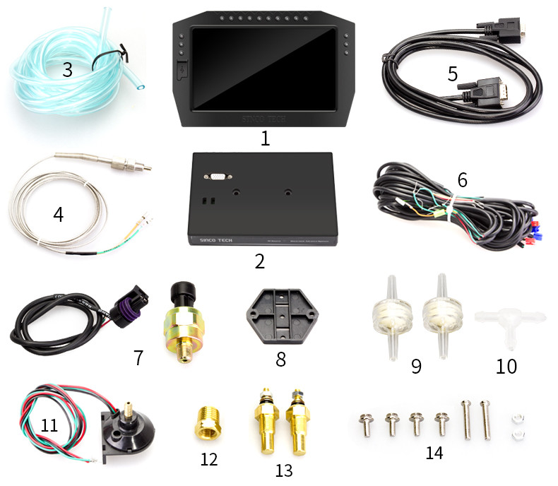 DO909 12v 7 Inch LCD 9VDC Car Racing Dashboard Gauge