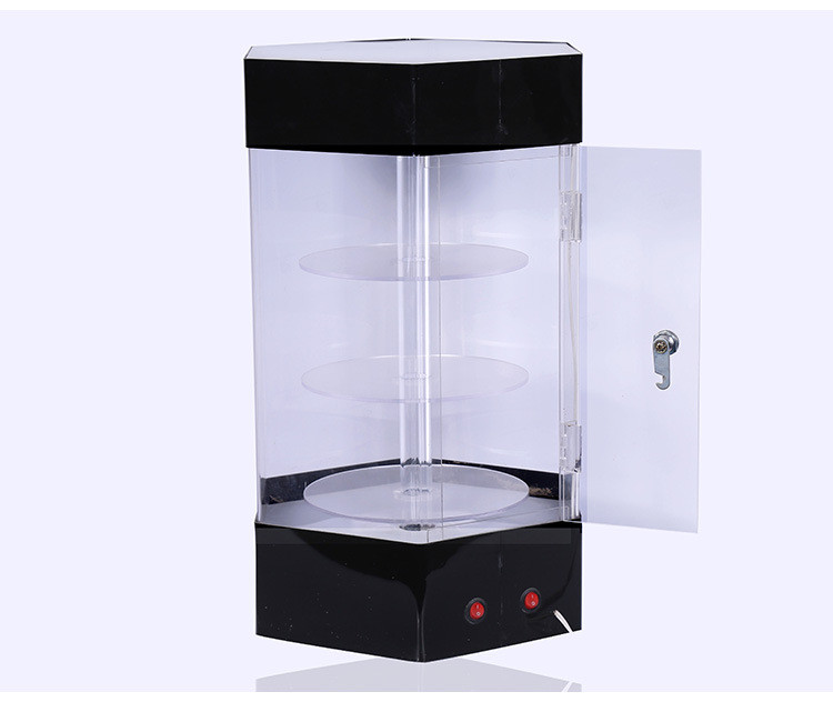 Rotating Multi-tiered Acrylic LED Lighting Jewelry Display Lockable Case