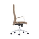 60 PU Castors Leather Office Swivel Chair 25.4KG 350 Polish Aluminum Base