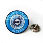 Custom Metal Name Pin Badges Domed Resin Badges 37mm 25mm Size