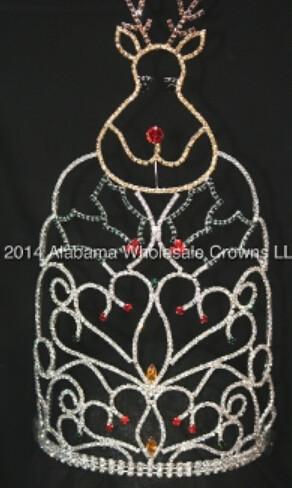 Elk rhinestone crowns custom deer christmas pageant crowns for holiday pageant