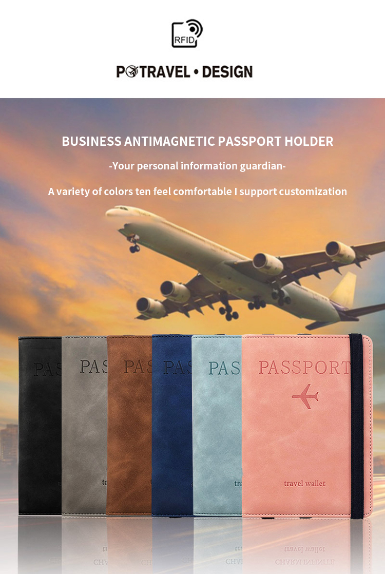 Custom Logo Avaliable Durable Eco Friendly Passport Holder with Sim Pocket Band Strap