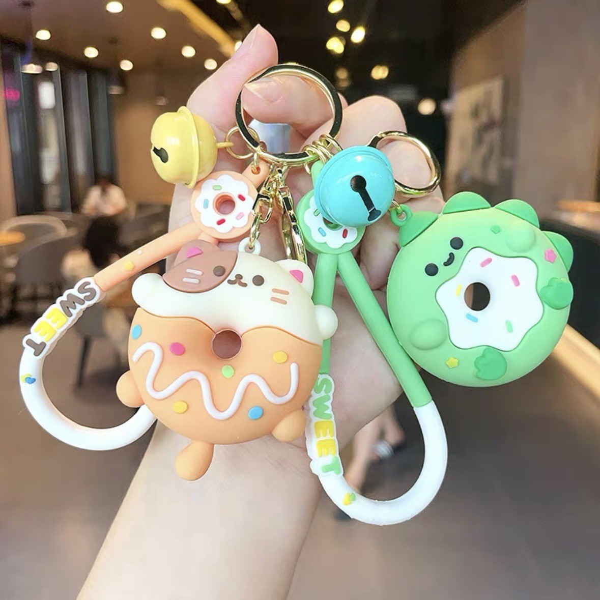 Cute Girls Silicone Key Chain with Cartoon Design Flexible and Durable