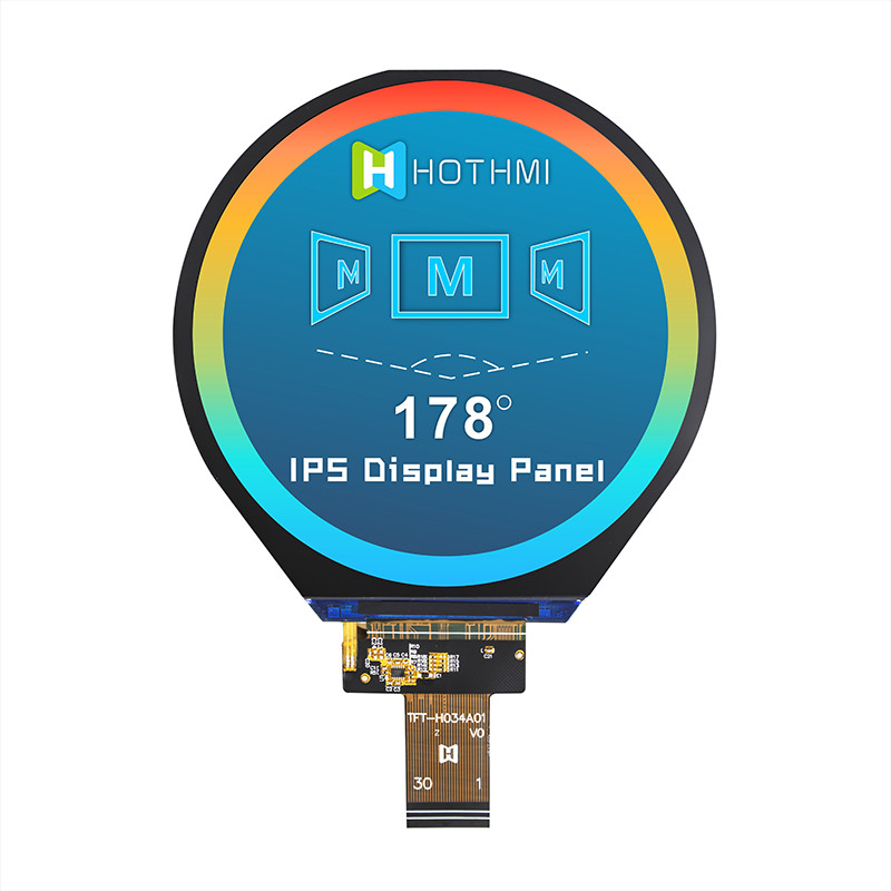 3.4 Inch IPS 800x800 Round Screen TFT Display Panel MIPI For Industrial Control