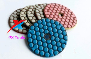 PX 100mm grade A hexagon Dry diamond polishing pads for polishing marble,granite and concrete.