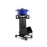 Black Patio Heater 10X10" Fire Rocket Stove Wood Burning 350lb Cooking