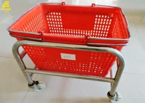Wholesale Portable Grocery Basket With Wheels , Durable Grocery Store Shopping Baskets from china suppliers