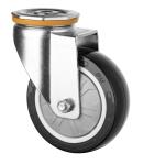 Black PU Caster With Bolt Hole 4 Inch