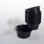 Restaurant Small PP Takeaway Plastic Sauce Bowl Black 0.75oz 1oz 2oz 3.24oz 4oz