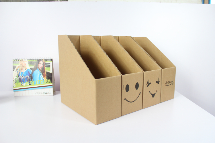 Folded Corrugated Paper File Case Books & Magzines Organization Bins & Boxes