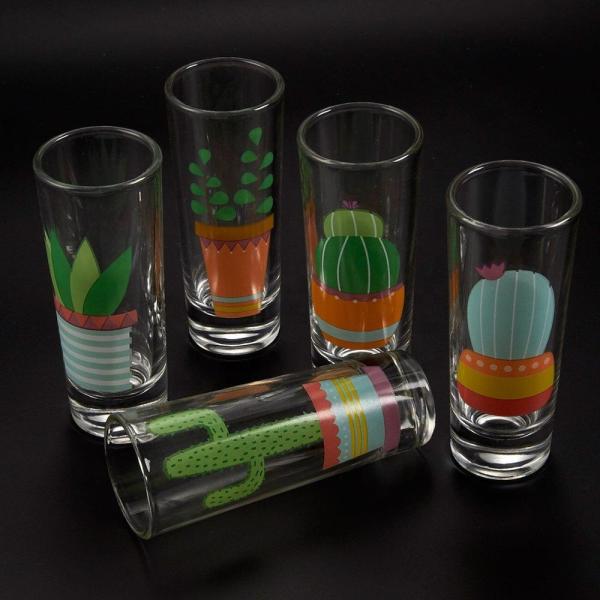 Colorful Print Unique Shot Glasses For Tequila Fiesta