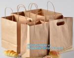 Food Grade Bread Packaging Disposable Kraft Paper Bag,handle Stand up pouch