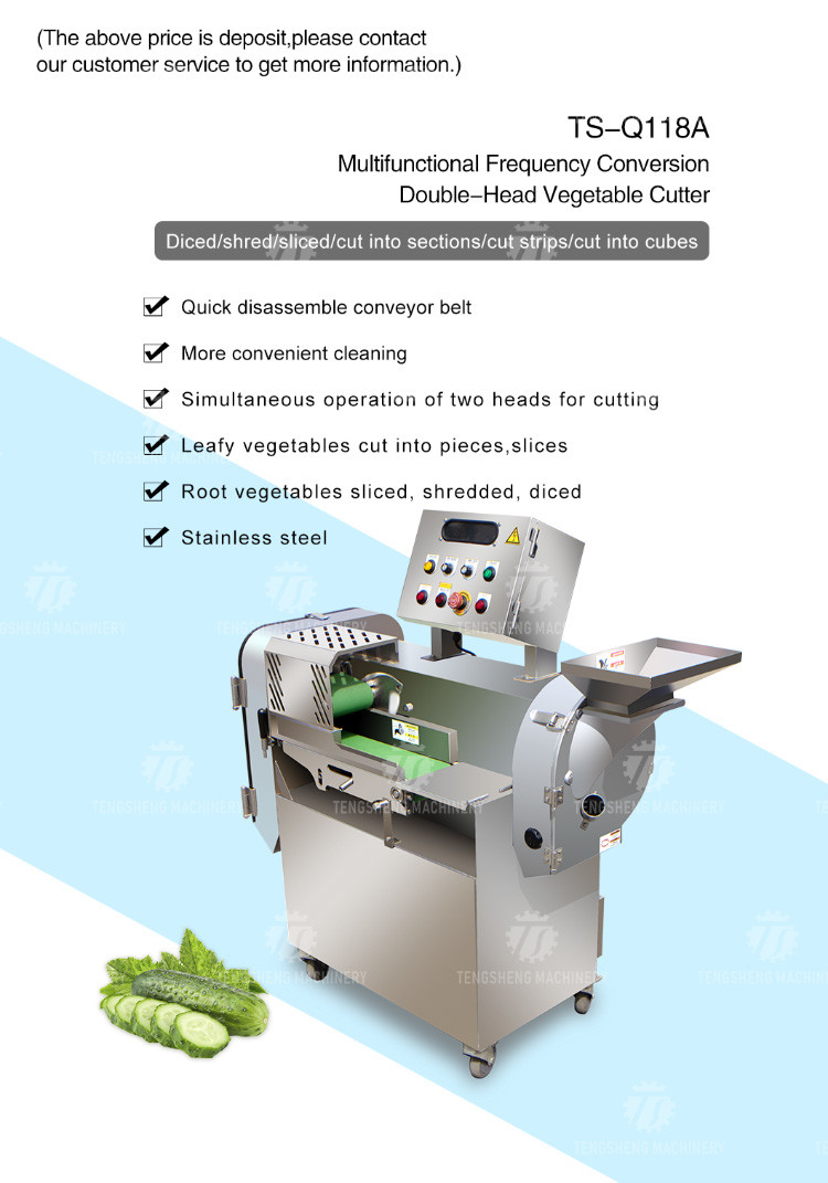 2.25kw 1000kg/h Large commercial multi-functional vegetable cutting machine Frequency control vegetable cutting machine