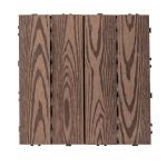 Commercial Outdoor Interlocking Patio Deck Tiles Hardwood Natural