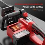 16'' Battery Powered Rechargeable Chain Saw Logging Pruning Saw Double Life 42v