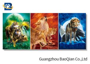 Wholesale Angry Wolf Stock 3D Picture Lenticular Flip 0.6MM Thickness With Black MDP Frame from china suppliers