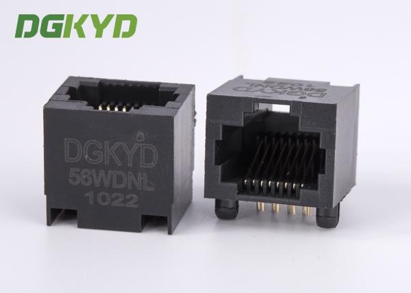 DGKYD-56WDNL 100 Base T Right Angle Rj45 Single Port jack black plastic housing