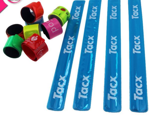 New customed print logo promotional pvc reflective bang crack clap bracelet