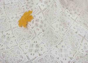 China Dyeing Milk Fiber Chemical Polyester Vintage Lace Fabric With Floral Geometric Figure on sale