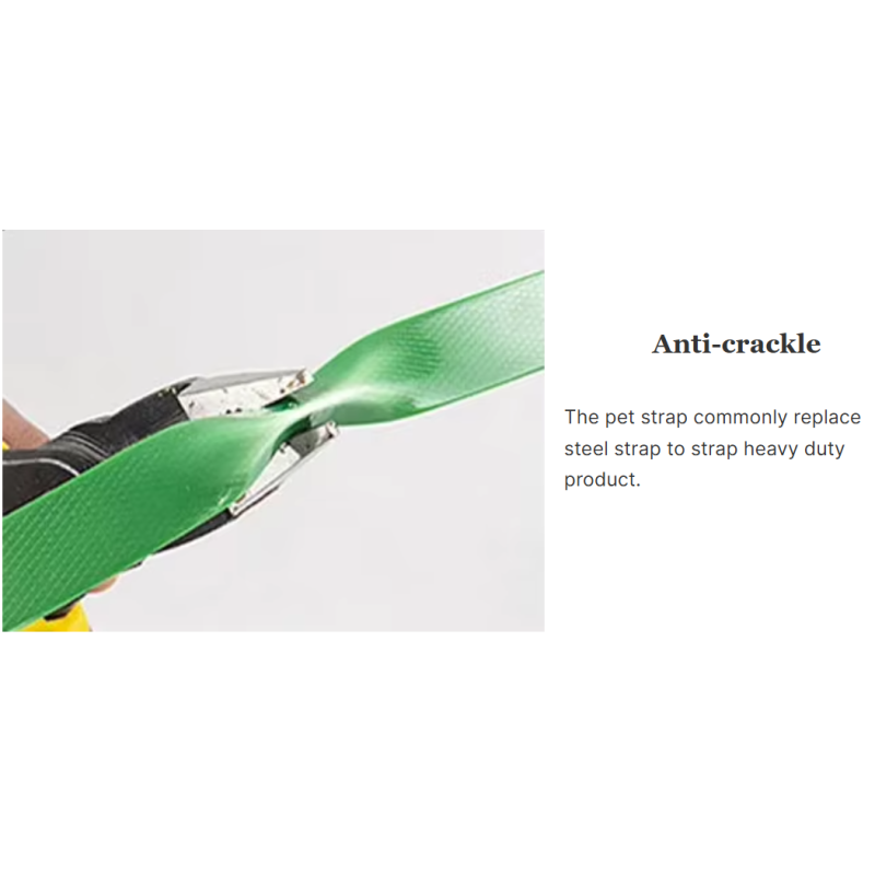 Green PET strapping 16mm automatic PET packaging strapping PET strap for automatic strapping tools