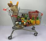 275L European Style Supermarket Trolley Carry Large Capacity Metal Cart With